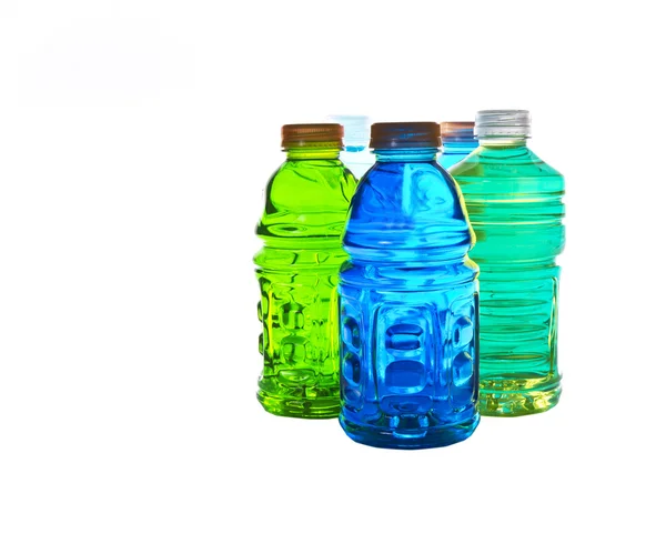 Barevné lahve s vodou — Stock fotografie