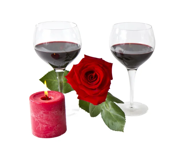 Romanze mit der roten Rose — Stockfoto