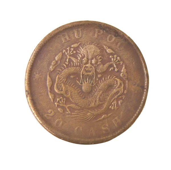 Chinesische alte Drachenmünze — Stockfoto