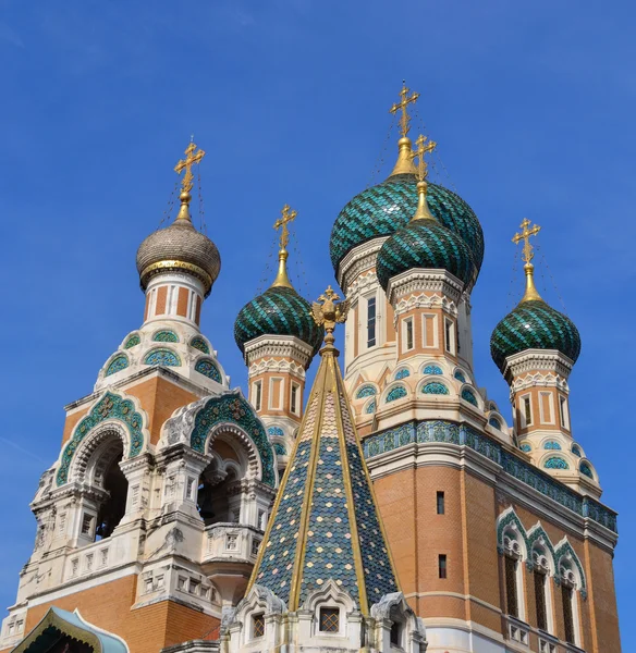 Den russiske kirken i Nice, Frankrike – stockfoto