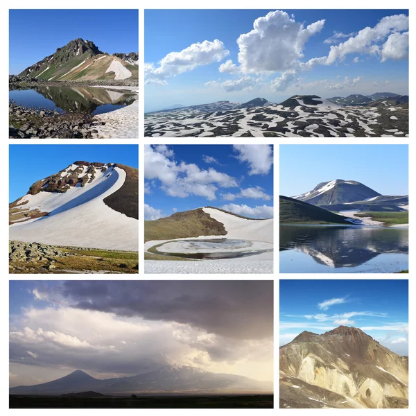 Collage from mountain photographs — Stock Photo, Image