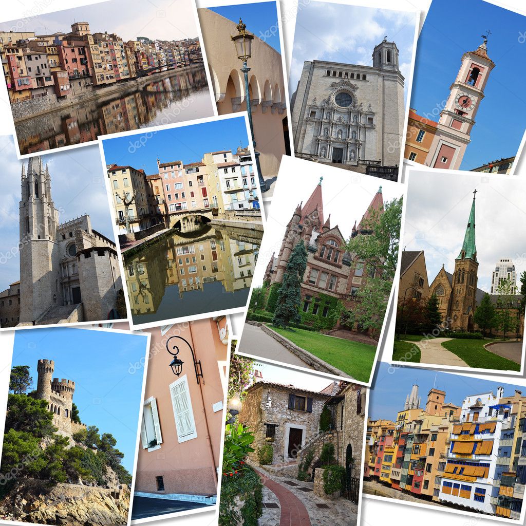Travel photographs collage