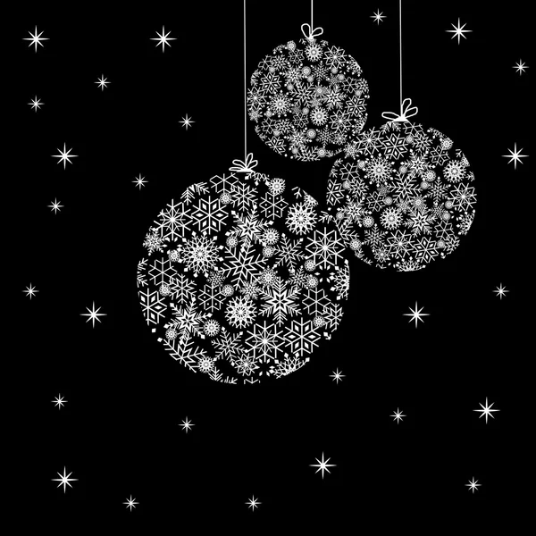 Fekete és fehér karácsonyi labdák — Stock Fotó