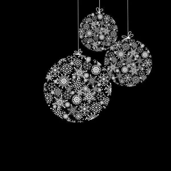 Чорно білі різдвяні кульки — стокове фото