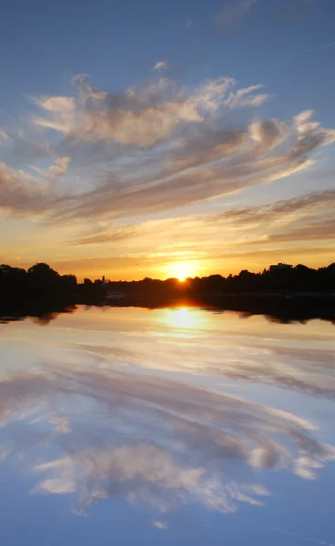 stock image Sunset over lake