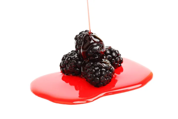 Blackberry pile in syrup — Stock Photo, Image