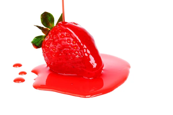Erdbeere im Sirup — Stockfoto