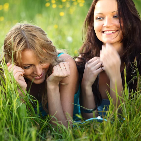 Women grass fun — Stock Photo, Image