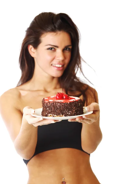 Woman and cake Stock Image
