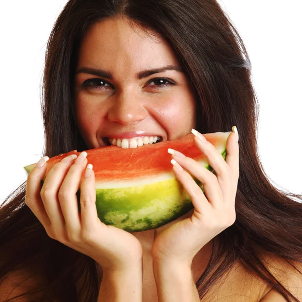 Comer melancia — Fotografia de Stock