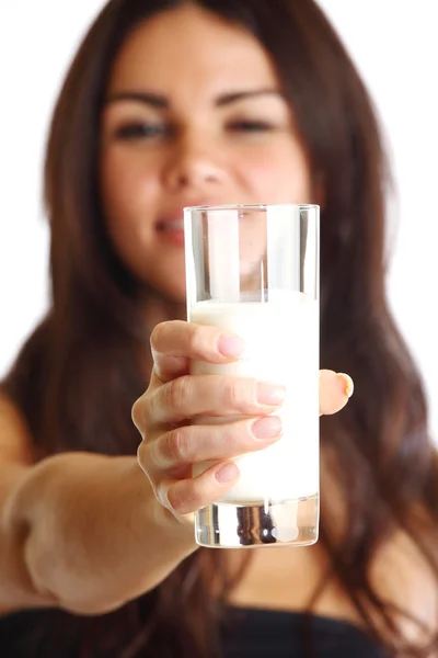 stock image Woman drink yogurt