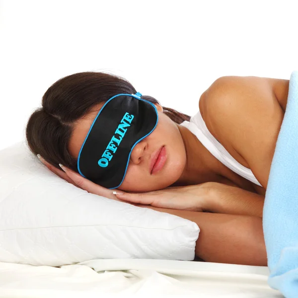 W trybie offline Śpiąca kobieta — Zdjęcie stockowe