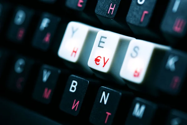 Keyboard yes key — Stock Photo, Image