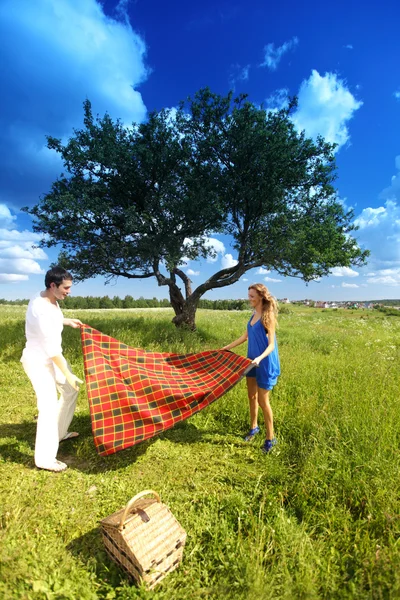 Lovers on picnic — Stock Photo, Image