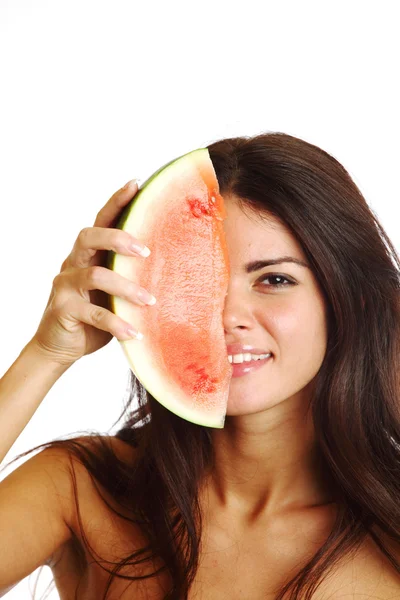 Wassermelone essen — Stockfoto