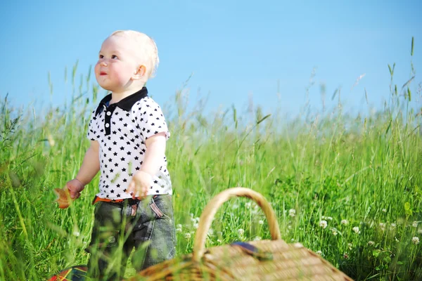 Niño en el picnic —  Fotos de Stock