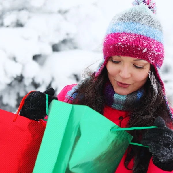 Winter winkelen — Stockfoto