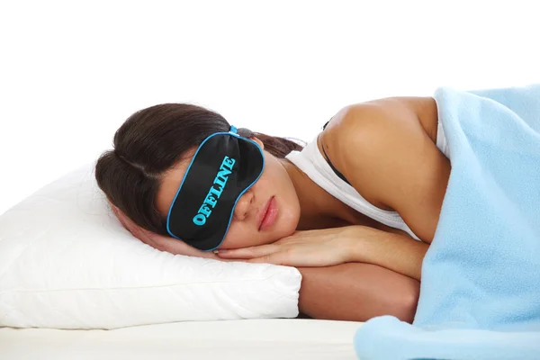 Offline sovande kvinna — Stockfoto