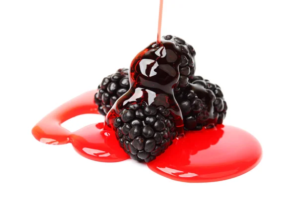 Blackberry pile in syrup — Stock Photo, Image