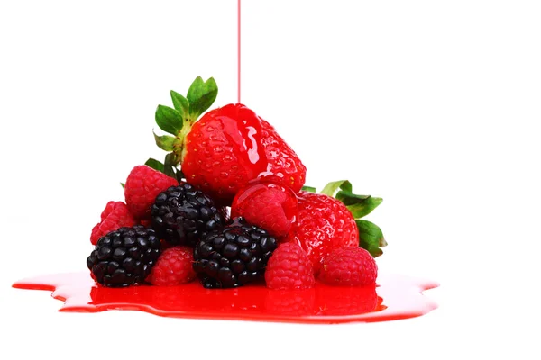 Big berry pile in syrup — Stock Photo, Image