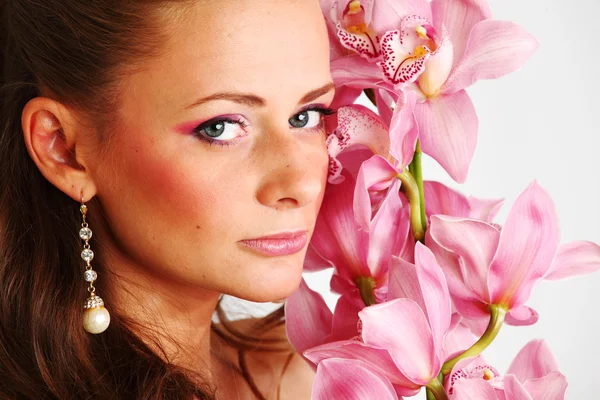 Orchid woman — Stock Photo, Image