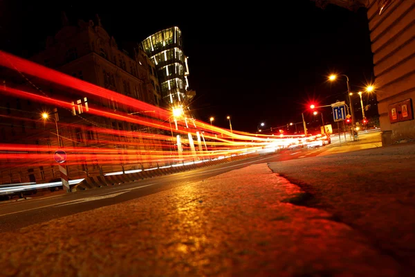 Noite rua da cidade — Fotografia de Stock