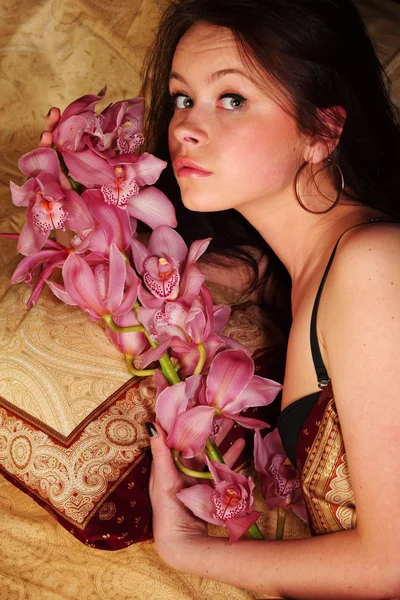 Orkidé kvinna — Stockfoto