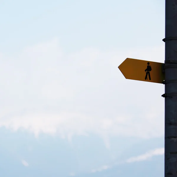 Sign in mountains — Stock Photo, Image