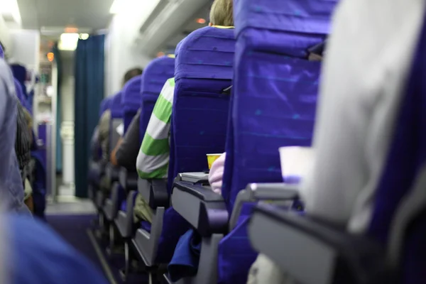 Airplane seats in row — Stock Photo, Image
