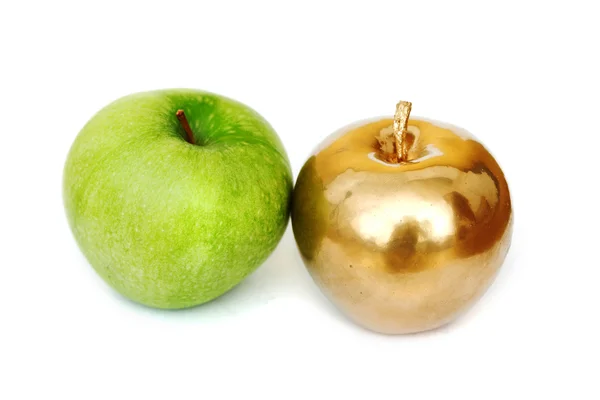 Altın ve yeşil elma — Stok fotoğraf