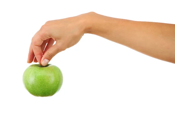 Jabłko w ręce kobiety — Zdjęcie stockowe