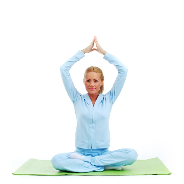 Estudio de yoga mujer —  Fotos de Stock