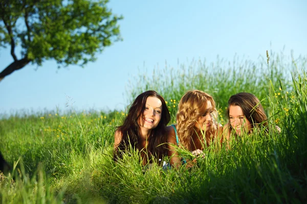 Freundinnen unter Baum — Stockfoto