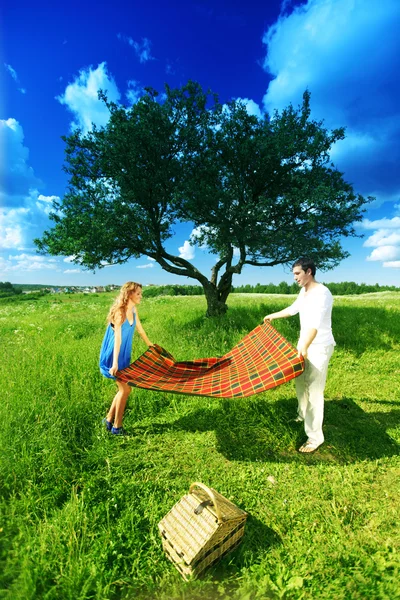Liefhebbers op picknick — Stockfoto