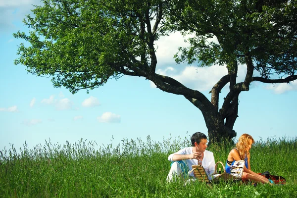 Kochankowie na piknik — Zdjęcie stockowe