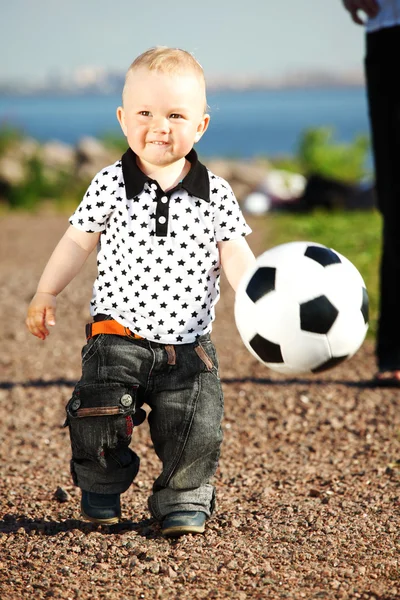 Boy play soccer — Stock Photo, Image