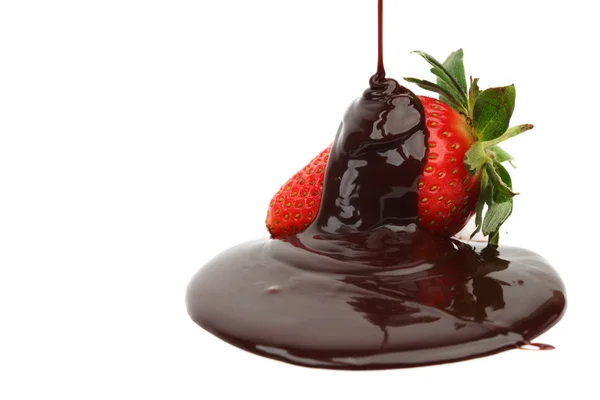Csokoládé, eper — Stock Fotó