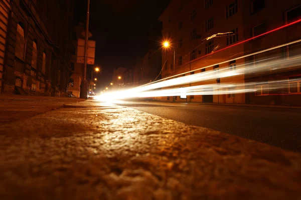 Noite rua da cidade — Fotografia de Stock