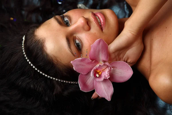 Mulher do Orchid — Fotografia de Stock