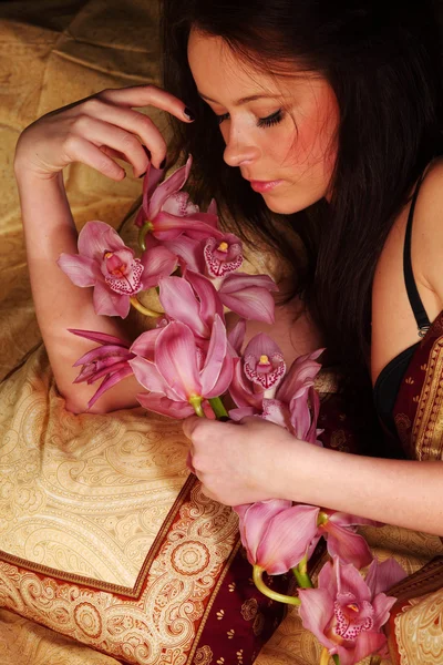 Orchid woman — Stock Photo, Image