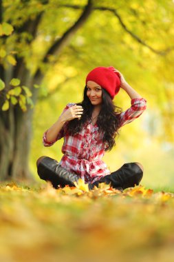 Autumn woman clipart