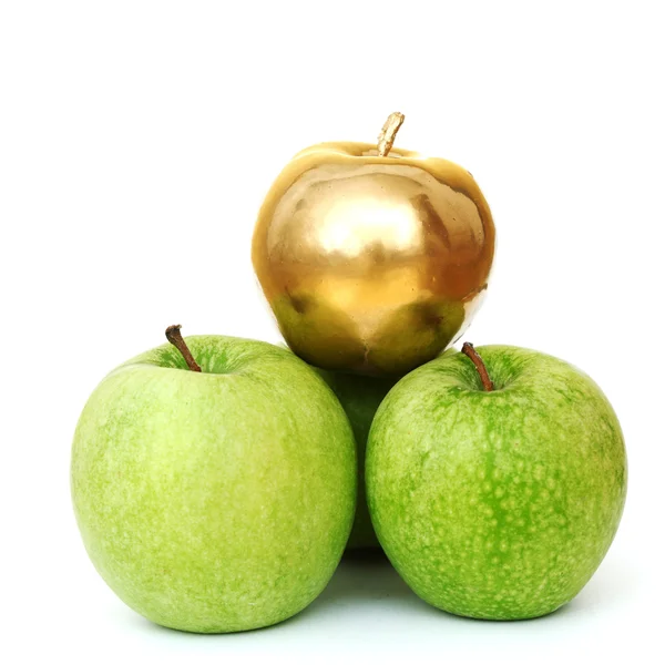 黄金和绿苹果 — 图库照片