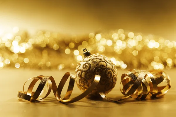 Gouden kerstkaart — Stockfoto