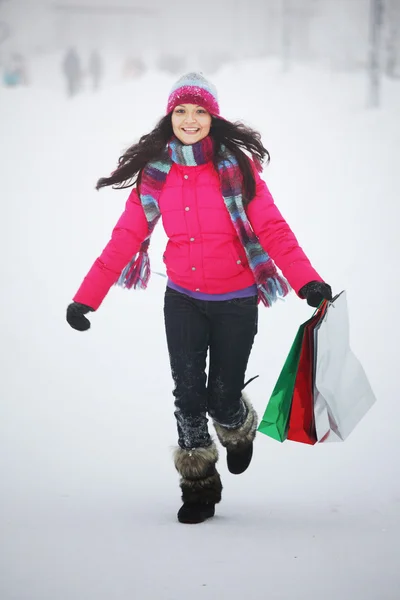 Shopping invernale — Foto Stock