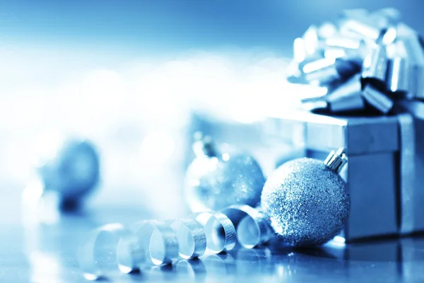 Blau Weihnachten Geschenk Hintergrund — Stockfoto