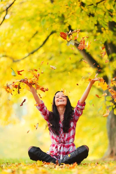 Осенняя женщина Стоковое Фото