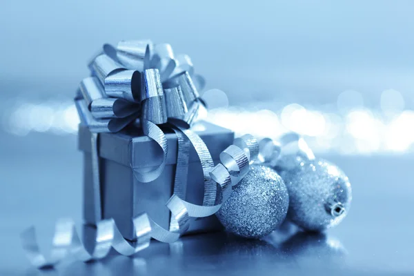Blaue Weihnachtskarte — Stockfoto