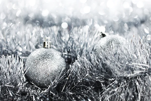 Argento palla di Natale — Foto Stock
