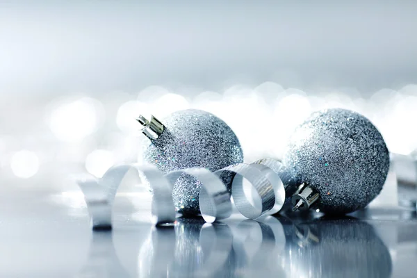 Silver christmas ball — Stock Photo, Image