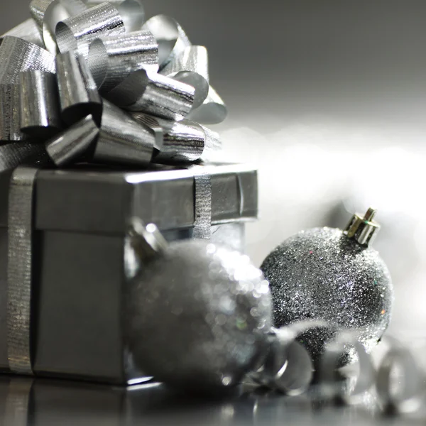 Stříbrné vánoční přání — Stock fotografie